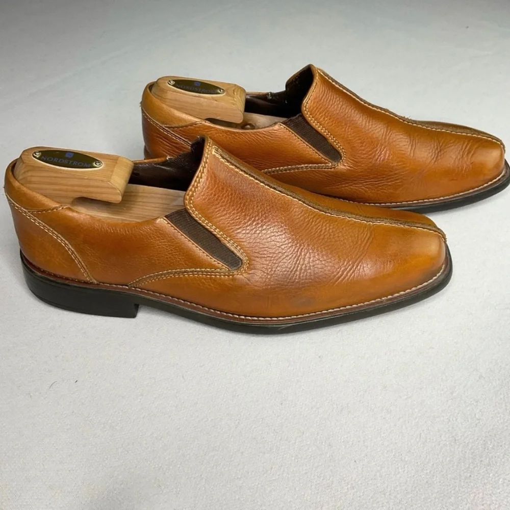 💚 JOHNSTON & MURPHY MENS SPLIT TOE CASUAL SLIP ON DRESS SHOE. GOOD COND - Picture 4 of 14
